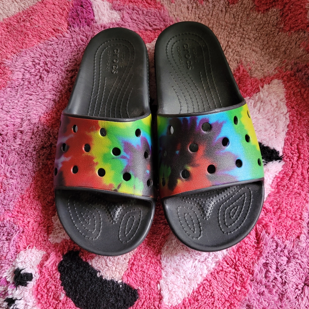 CROCS Rainbow Slide Sandals